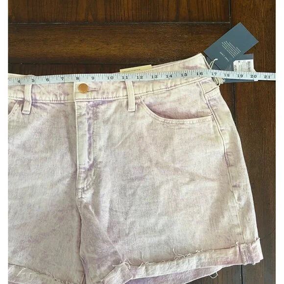 Universal Thread Vintage Midi Jean Shorts Purple Acid Wash Denim Raw Hem NEW 12 - Picture 8 of 10